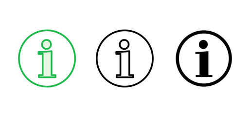 Info sign icon set. about us icon vector. Faq icon