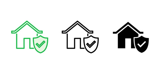 House insurance icon set. house protection icon.
