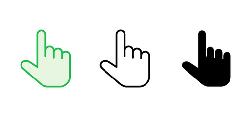 Hand icon set. hand vector icon, palm,click
