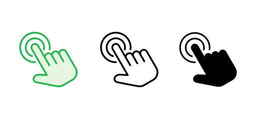 Hand click icon set. pointer icon vector. hand cursor icon vector