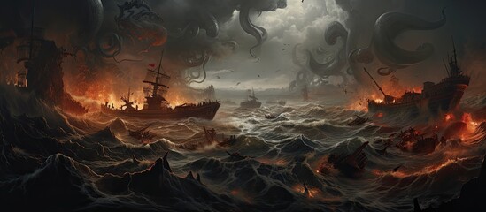 Devastation of the seas - obrazy, fototapety, plakaty