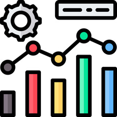 Business Analytics Outline Color Icon