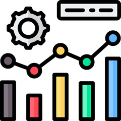 Business Analytics Outline Color Icon