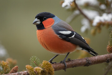 Obraz premium Eurasian bullfinch male ( Pyrrhula pyrrhula )