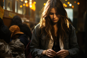Fototapeta premium Sad teenage girl