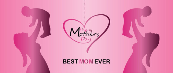 Happy Mother's Day. banner, Greeting card, poster