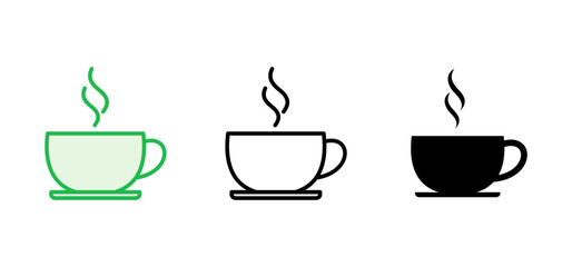 Coffee cup icon set. cup a coffee icon vector.