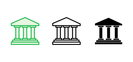 Obraz premium Bank icon set. bank vector icon, museum, university