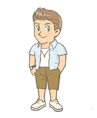 リ-ゼントヘアの少年