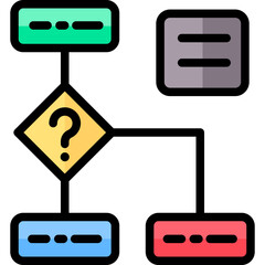 Flow Cart Outline Color Icon