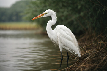 Naklejka premium Great white egret (Egretta alba)