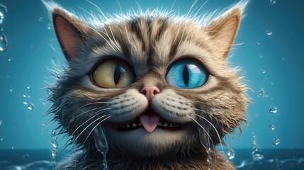 Angry looking cat. Created with Generative AI.