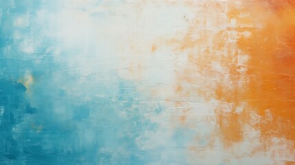 Abstract Painting with Vibrant Blue and Orange Hues