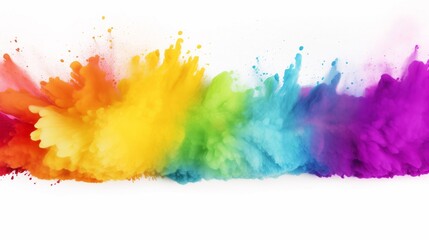 Fototapeta premium Rainbow Colored Substance on a White Background