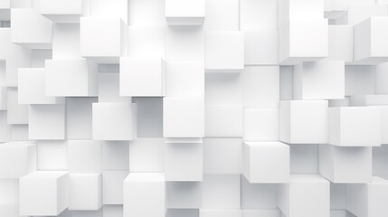 Background of a White Wall Covered in Cubes