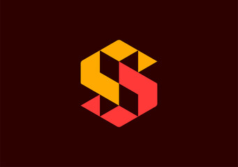 Fototapeta premium Sophisticated synergy, S monogram in a cube shape with dynamic swings, creating a visually striking emblem