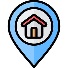 Location Outline Color Icon