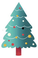 Colorful Christmas tree hand drawn  isolated  on white background vector illustration 