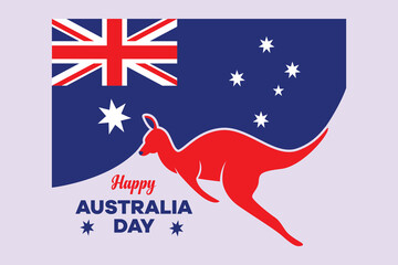 Happy Australia day concept. Colored flat vector illustration isolated.