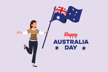 Happy Australia day concept. Colored flat vector illustration isolated.