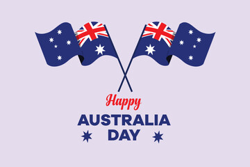 Happy Australia day concept. Colored flat vector illustration isolated.
