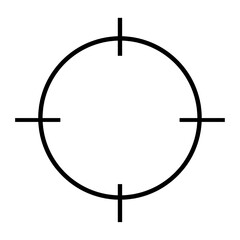 black blank target icon isolated on transparent background