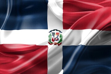 Dominican Republic flag - realistic waving fabric flag