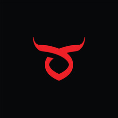 modern stylish bull head logo design