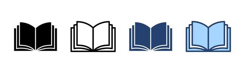Book icon vector. open book sign and symbol. ebook icon