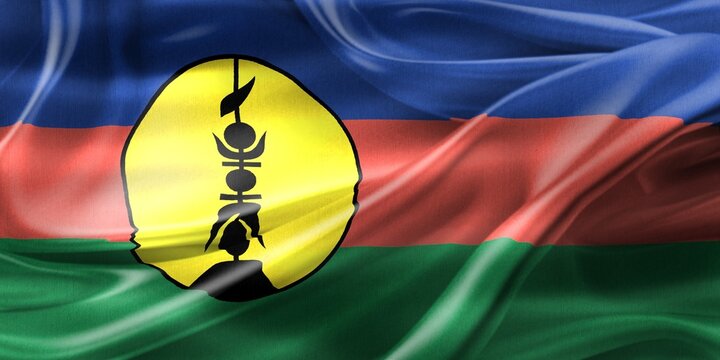 3D-Illustration of a New Caledonia flag - realistic waving fabric flag