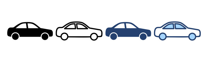 Car icon vector. car sign and symbol. small sedan - obrazy, fototapety, plakaty