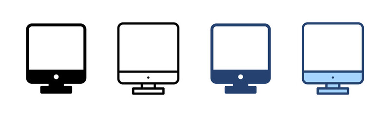 Computer icon vector. computer monitor sign and symbol