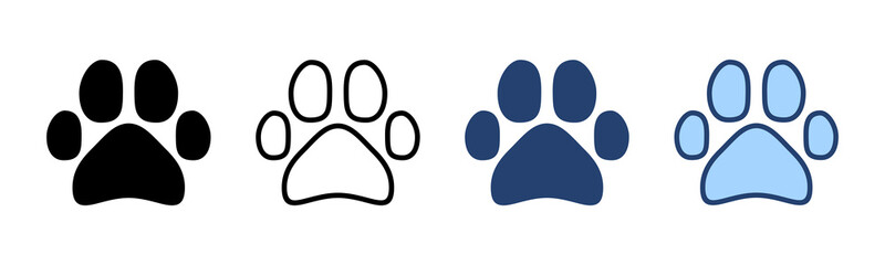 Paw icon vector. paw print sign and symbol. dog or cat paw