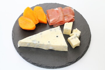 ゴルゴンゾーラ, 生ハム, 柿