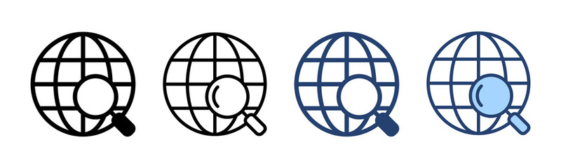 Web icon vector. go to web sign and symbol. web click icon. Global search icon - obrazy, fototapety, plakaty