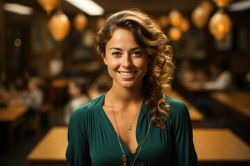 Obraz premium Portrait of a smiling female teacher