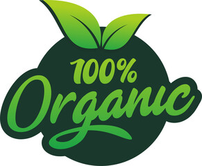 100 percent organic label sticker badge Vector