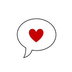 heart with bubble speech isolated on white transparent background talk chat bubble cloud speech bubbles collection comic pop art style vector illustration for love