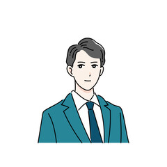 男性ビシネスパーソンのバストアップイラスト