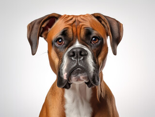 Boxer Dog Studio Shot on Clear Isolated Background, Generative AI