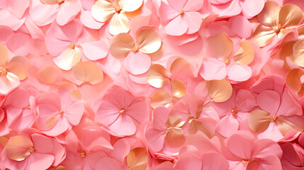 ピンクと金色の花模様のテクスチャ背景