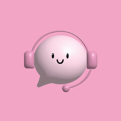 Customer service and support concept. Realistic 3d object cartoon style. Vector colorful illustration.