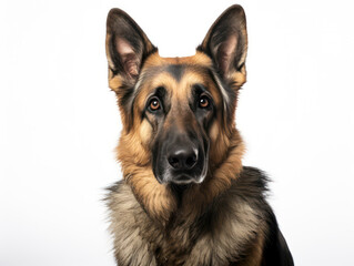 German Shepherd Dog Studio Shot on Clear Isolated Background, Generative AI - obrazy, fototapety, plakaty
