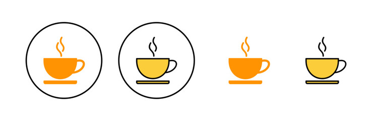coffee cup icon set for web and mobile app. cup a coffee sign and symbol