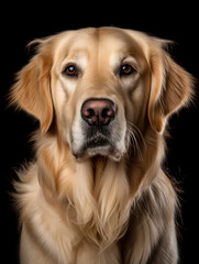 Golden Retriever Dog Studio Shot on Clear Isolated Background, Generative AI