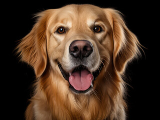 Golden Retriever Dog Studio Shot on Clear Isolated Background, Generative AI