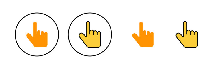 Hand cursor icon set  for web and mobile app. cursor sign and symbol. hand cursor icon clik