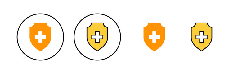 Fototapeta premium Health insurance icon set for web and mobile app. Insurance document sign and symbol