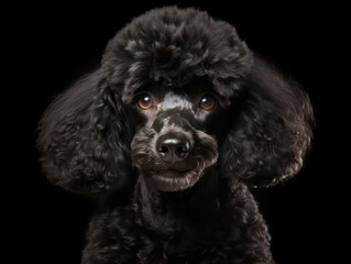 Poodle Dog Studio Shot on Clear Isolated Background, Generative AI