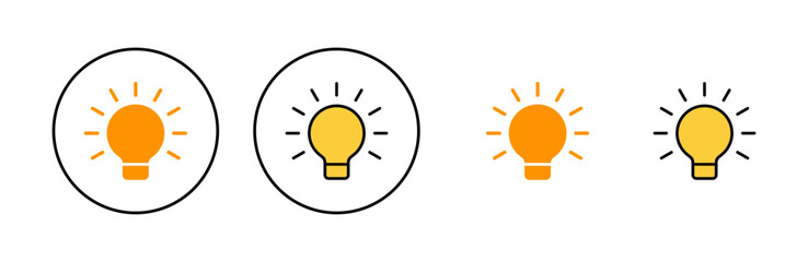 Lamp icon set  for web and mobile app. Light bulb sign and symbol. idea symbol.